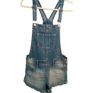 No Boundaries Y2K  Jean Overall Small Acidwash Shortalls Retro Fesival Concert
